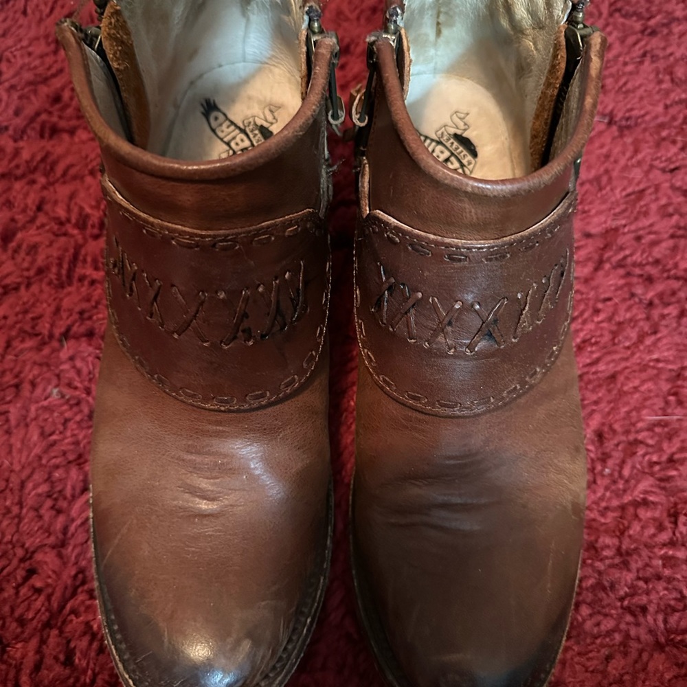 Preowned Free Bird Steven’s Booties Cognac Color … - image 5
